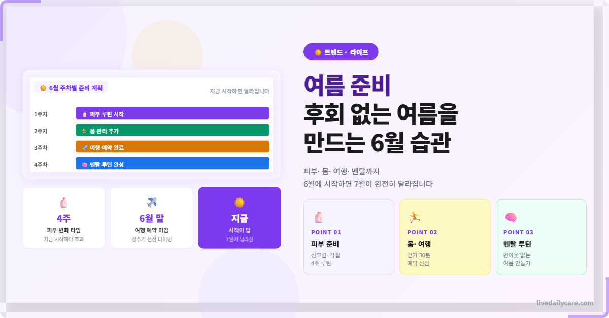 여름 준비, 후회 없는 여름을 만드는 6월의 습관