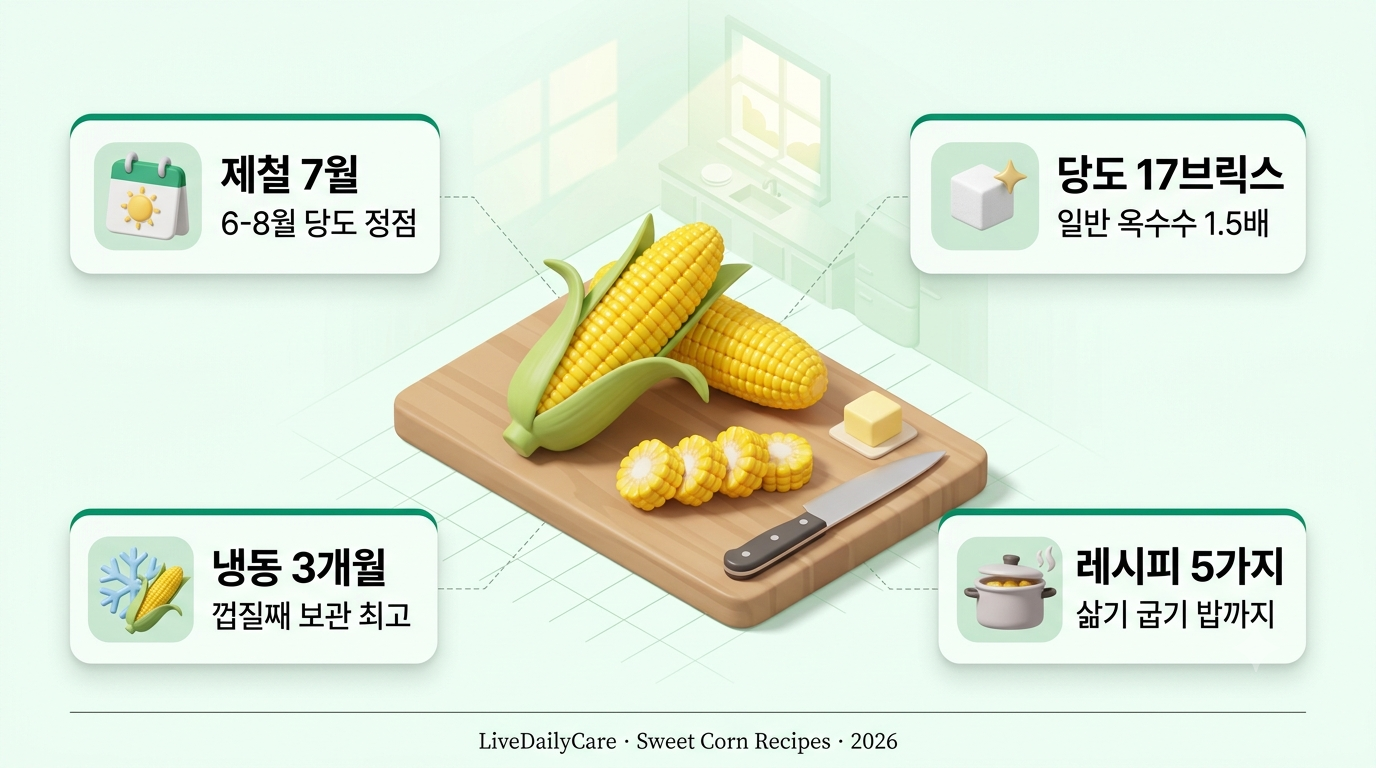 초당옥수수 레시피 5가지, 7월 제철 놓치기 전에