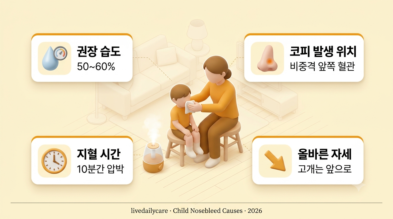 아이 코피 자주 나는 이유, 건조한 날씨 외 알레르기 비염과 코 후비는 습관 등 원인 안내 이미지