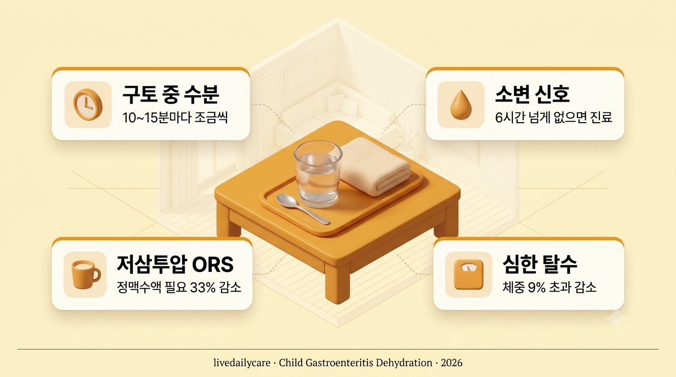 아이 장염 구토 설사, 탈수 신호 5가지와 수분 보충법